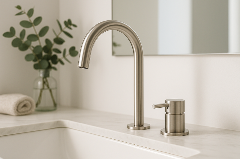 MURO TUA 2-hole sink faucet chrome with round spout 1208972104